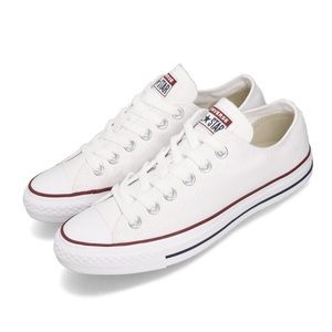 White Converse Low Tops - size 6